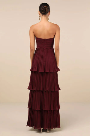Strapless Tiered Maxi Dress